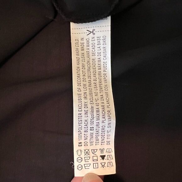 Forever 21 Black Semi Sheer Blouse with Creamy White Cotton Lace Collar- Medium - Picture 4 of 5